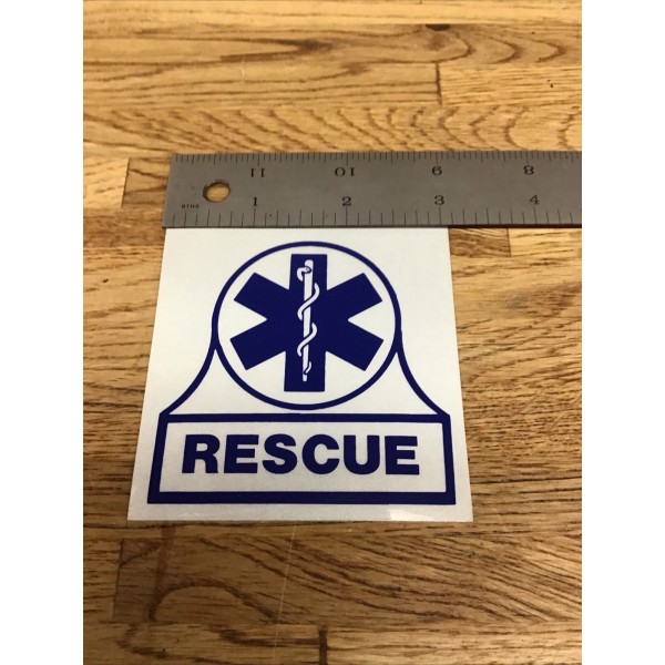 Rescue Rank Silver / Blue Helmet Shield 3” x 3”