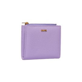 grande 2805 Genuine Leather Small Bifold Wallet For Women Minimalist Wallet Ladies Zippered Mini Purse Small Card Holder (Lilac)