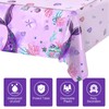 Mermaid Tablecloth - 3PCs, Purple w/ Mermaid Design - Birthday/Baby