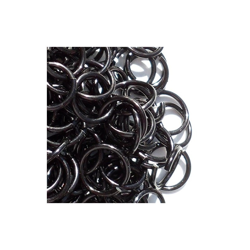 Black Anodized Aluminum Jump Rings 250 1/4 18g Saw Cut