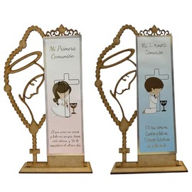 Retablos Separador Centro de Mesa Recuerdos Primera Comunión Niño o Niña 10 Pz (Niña)