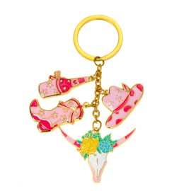 LSKFW Western Keychain Cute Cowboy Cowgirl Keychain Cowgirl hat boot Keychain Cowgirl Accessories