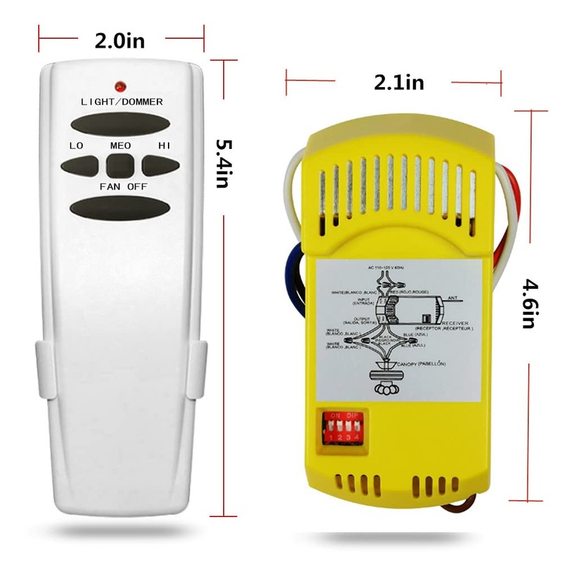 Ventilador de techo Control remoto Universal Kit para CFL y