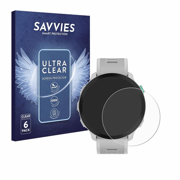 Savvies Pack of 6 Screen Protectors for Garmin Forerunner 55