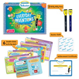 Skillmatics Educational Game: Everyday Inventions (6-9 Years) | Erasable and Reusable Activity Mats with 2 Dry Erase Markers | Learning Tools for Boys and Girls 6, 7, 8, 9 Years