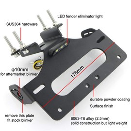 Xitomer Tail Tidy, Fender Eliminator Fit for FZ-07 MT-07 2014 2015 2016 2017 2018 2019 2020, with LED License Plate Light, Compatible with OEM/Stock Turn Signal