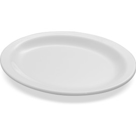 Carlisle FoodService Products Kingline Bandeja ovalada de plástico ovalada para el hogar y el restaurante, melamina, 12 x 9 pulgadas, color blanco