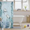 Manatee Shower Curtain Set Teal Blue Beach Coastal Ocean Shower