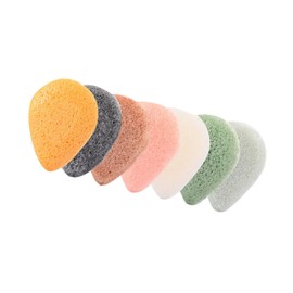 Gatuida 7Pcs Natural Konjac Face Washing Puff Sponges Gentle Makeup Removal and Exfoliating Cleansing Sponge Mixed Colors for Daily Skin Care and Blackhead Prevention