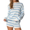 Women Striped Knit Sweater Set 2 Piece Outfits Oversized Long