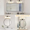 foucasal Black Globe Bathroom Light Fixtures 3-Light Vanity Light with