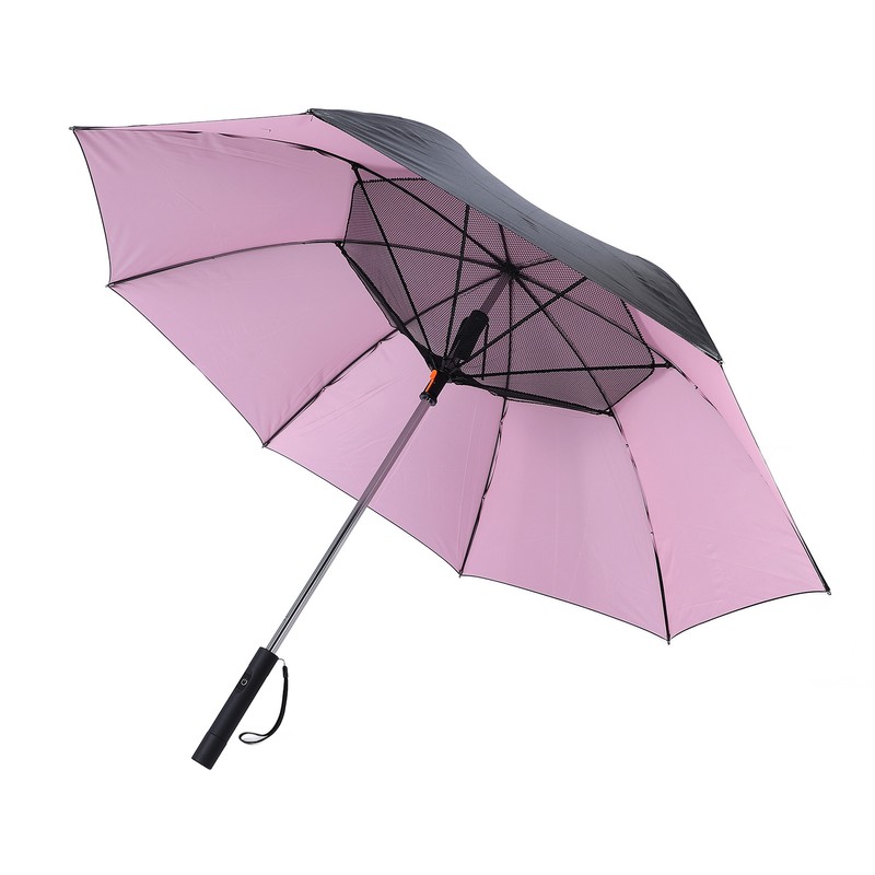 Cooling Fan Umbrella UV Guard Sun Blocking 2600mAh USB Rechargeable