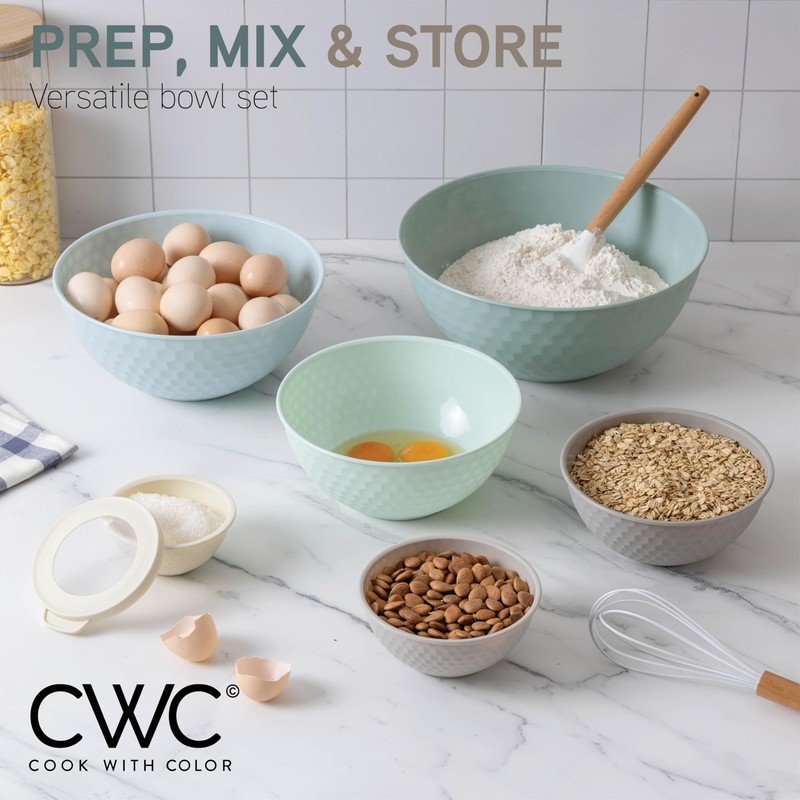 COOK WITH COLOR Mixing Bowls with Lids - 12 Piece