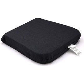 OrganicTextiles 3” Inch Organic Latex Seat Cushion with Black Organic Cotton Covering, Zippered (Medium), GOTS & GOLS Certified, Back Tailbone Pressure Relief Support, Thick, Office Chair, Car