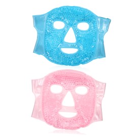Healvian 2pcs Reusable Cold Compress Eye Masks Cooling Gel Eye Mask for Soothing Strain for Travel and Relaxation Options