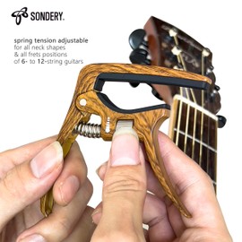 Sondery Sondery Guitar Capo Trigger Tension Adjustable Professional for 6 Strings Acoustic and Electric Guitars Perfect Tone on Any Fret with Guitar Bridge Pin Puller