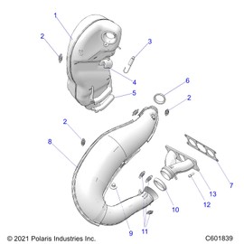 Polaris Snowmobile Exhasut Spring, Genuine OEM Part 7044160, Qty 1