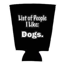 Coolie Junction List of People I Like Dogs Pint Glass Coolie; Neoprene, Collapsible - Black, 2 Pack