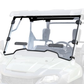 SAUTVS Front Full Windshield for Honda Pioneer 700-2 / 700-4 2014-2024, Clear Scratch Resistant Hard Coat Poly Vented Front Full Windscreen for Honda Pioneer 700 2P 4P 2014-2024 Accessories