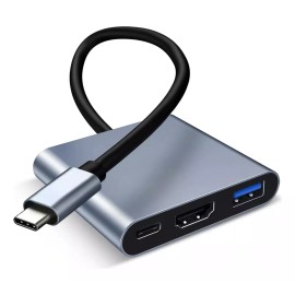 DOMOKO Adaptador Tipo C A Hdmi 4k Convertidor Hub Usb 3.0 3 En 1