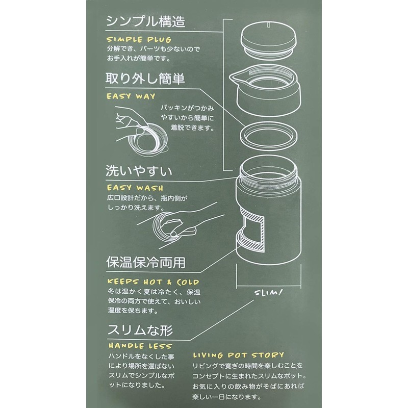 Bestco AHS-MA60 Thermal Tabletop Pot, Powder Gray, 0.6 L (0.6