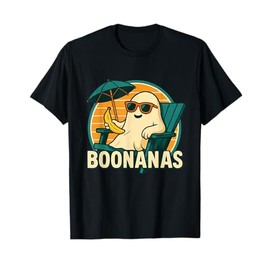 Funny Ghost Banana Boonanas Sunset Beach Summer Summerween T-Shirt