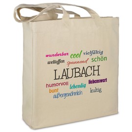 'Town Fabric Case with/LAUBACH – Beneficial Effects – ORT – Beige – Fabric Bag – Jute Bag Shopping Bag – Bag