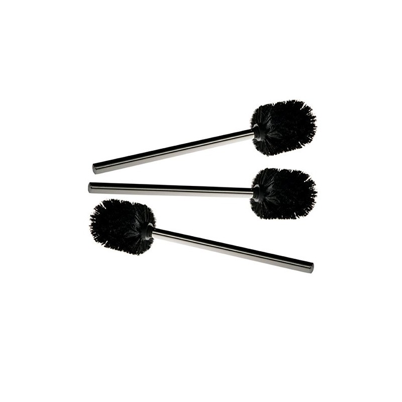 LUOEM 3pcs Toilet Brush Plastic Toilet Brushes with Stainless Steel