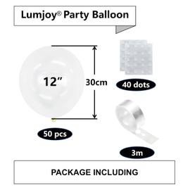 Lumjoy Clear Latex Party Balloons 50pcs 30cm 12 Inch Transparent Balloons for Birthday Graduation Wedding Baby Shower Gender Reveal Engagement Party Decoration