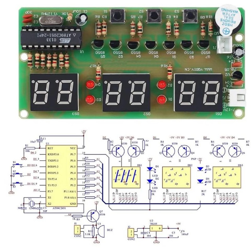DUTTY DIY digital clock, LED electronic clock, DIY parts