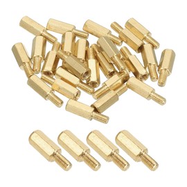 PATIKIL M3 Brass Hex Standoff, 25 Pcs PCB Motherboard Spacer Screws for Drone Quadcopter Computer Build Electronic Projects Circuit Board, Gold (M3 x 10mm+6mm)