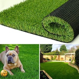 ALTRUISTIC High Density Artificial Grass Turf 5FTX11FT,PU Backing 38mm Pile Height Thick Realistic Synthetic Grass,4-Tone/Soft Indoor Outdoor Fake Faux Grass Rug Mat Lawn Garden Patio Landscape Dog