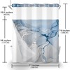 AWERT No Hook Shower Curtain with Snap in Liner Blue