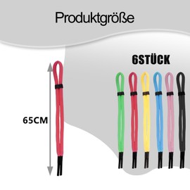 oooaooo Pack of 6 Sports Glasses Straps Floatable, 65 cm Sports Glasses Strap Sport Buoyant, Adjustable Floating Glasses Strap Water Sports Men's Glasses Straps for Water Sports Boating Surfing
