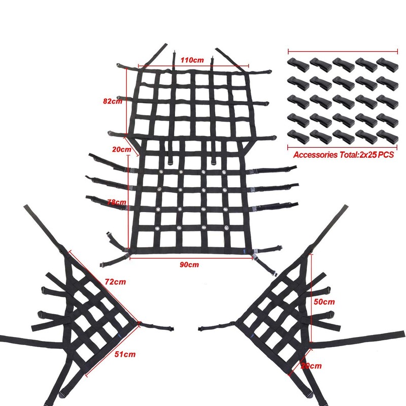 MFC New Black Trail Cargo Net Cargo Restraint System Net