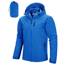 33,000ft Men's Packable Rain Jacket Lightweight Rain Shell Jacket with Hood Waterproof Raincoat for Cycling