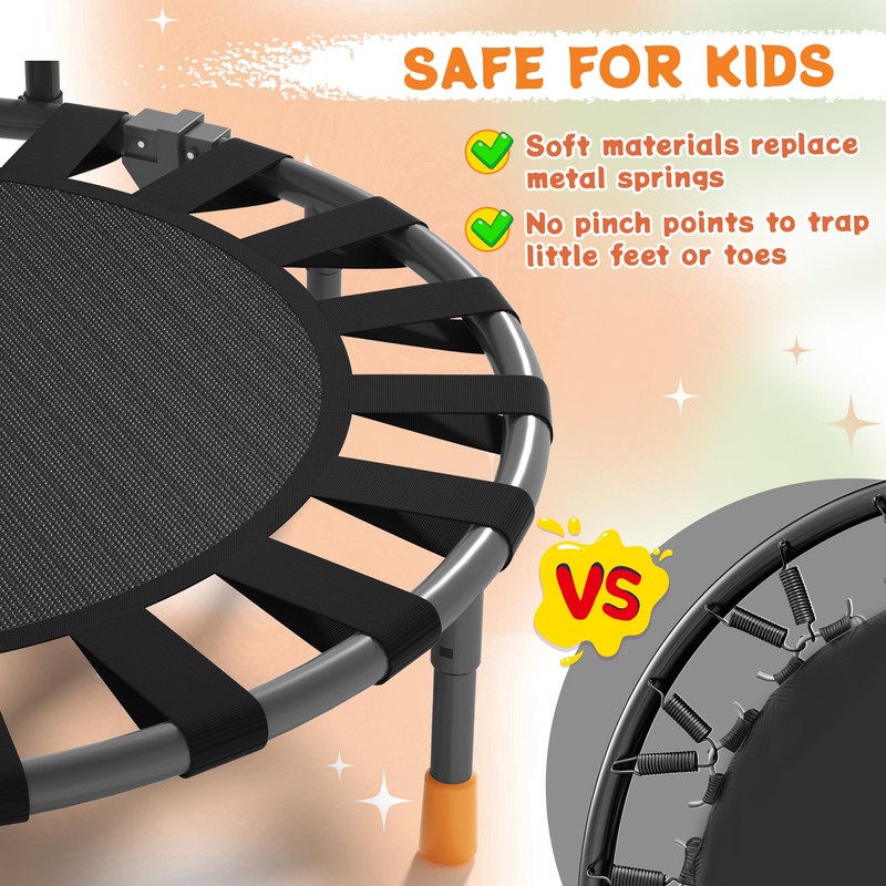 Premium 3FT Foldable Toddler Trampoline for Kids Ages 1-6, 36