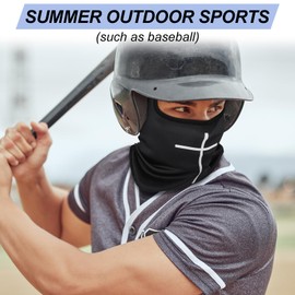 Wesiti 4 Pcs Face Mask Single Hole Ski Mask Knit Cycling Cover Sun Balaclava Shiesty Face Cover Pack(Cross)