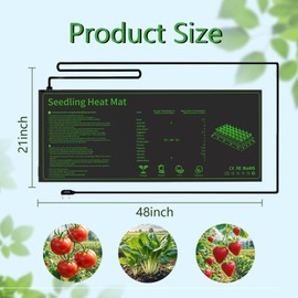 AMFUN Seedling Heat Mat,Waterproof Hydroponic Heating Pad, IP67 Durable Waterproof Seedling Heating Pad for Indoor Gardening Greenhouse and Winter Hydroponic Indoor Seedling Germination