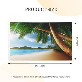 Abucaky Summer Beach Tropical Plam Tree Flag 3x5 Ft Decorative Banner Durable Polyester Flag For Home Outdoor Indoor