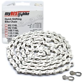myBESTbike Bicycle Chain with Quick Connections, Powerful Bicycle Chain, 116 Links (6/7/8, 9, 10 Speed Options)