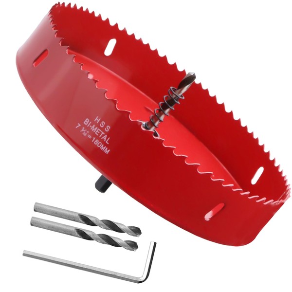 180mm/ 7" BI -Metal Hole Saw with Arbor, HSS Blade