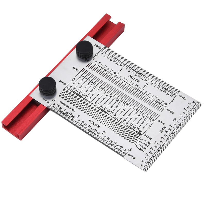 T Rule Stainless Steel Silver Scribing Ruler Woodworking Measuring Tool