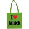 Reifen-Markt Tasche I Love Janick Größe 38x42 Farbe Grün Druck