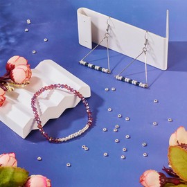 FASHEWELRY 50Pcs 925 Sterling Silver Beads 3mm Mini Rondelle Smooth Loose Spacer Beads for Ring Bracelet Necklace Earring DIY Crafting Jewelry Making Supplies