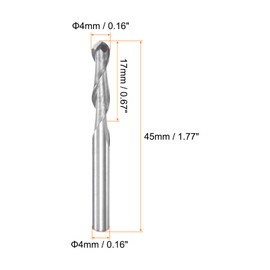sourcing map 2pcs Ball Nose End Mill 4mm Diameter 17mm Cutting Length 4mm Shank High Speed Steel 2 Flutes Spiral Upcut CNC Router Bits