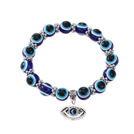 SBI Jewelry Evil Eye Bracelet for Women Lucky Charm Beaded Stretched Friendship Spiritual Protection Good Luck Stranded Wrap Guardian Birthday Anniversary