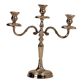 Candlestick 3-Flame Metal Candelabra 31 cm Silver