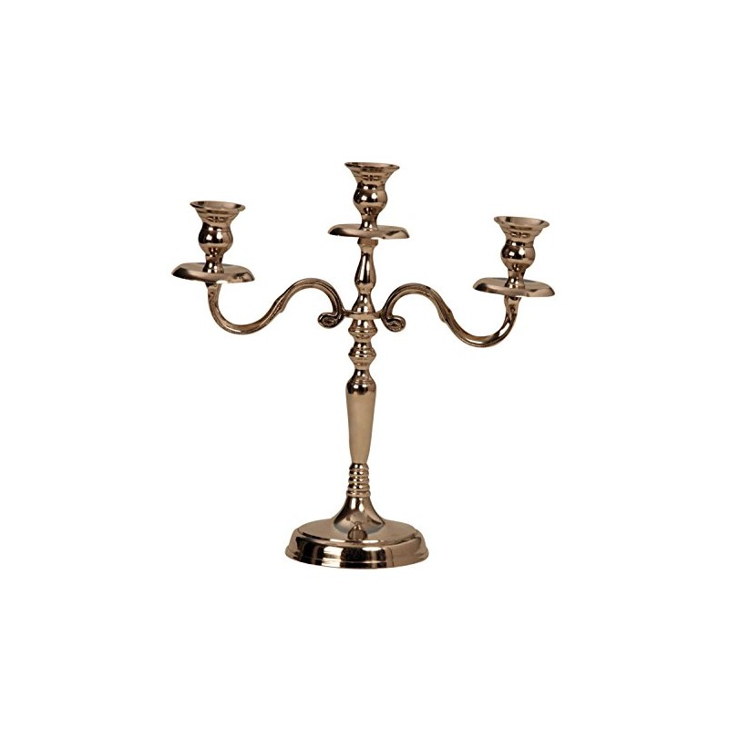 Candlestick 3-Flame Metal Candelabra 31 cm Silver