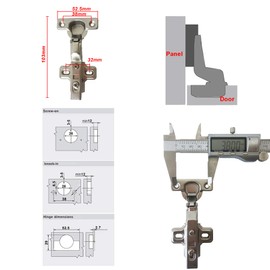 LIKERAINY 95 Degree Inner Stop Hinge 26 mm with Damper for Furniture Kitchen Cabinet Wardrobe Cabinet Door Automatic Hinge Inset Hinges Pack of 10